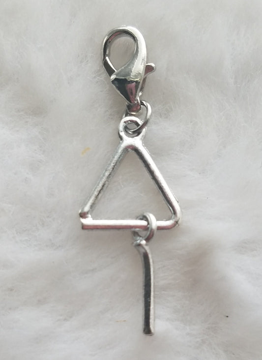 Triangle Charm | Musical Charm | Musical Triangle | Percussion Charm | Sterling Silver Plated Pewter