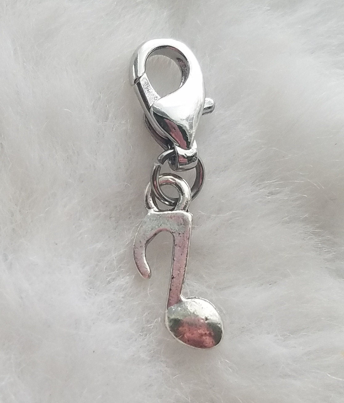 Eighth Note Charm | Music Note Charm | Gift for Musician | Music Charm | Sterling Silver Plated Pewter