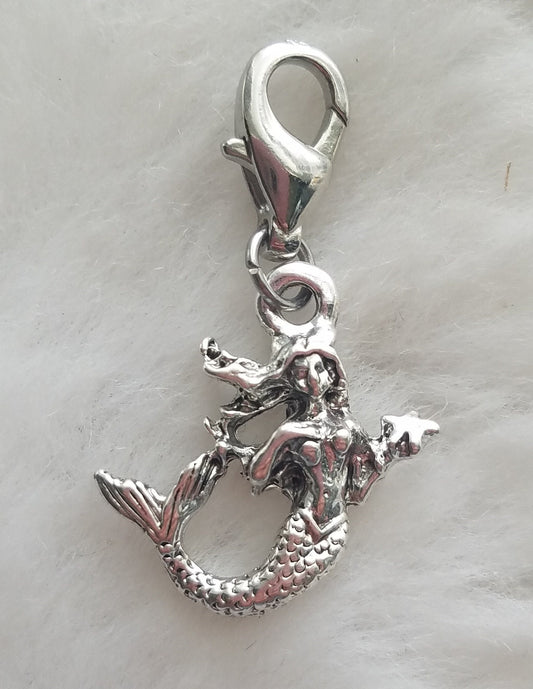 Mermaid Charm | Mermaid Jewelry | Mermaid Pendant | Gift for Mermaid Fan | Sterling Silver Plated Pewter