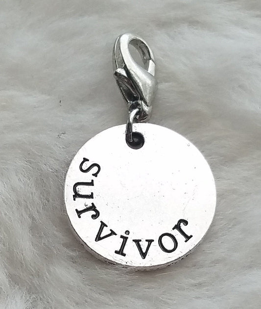 Survivor Tag Charm | Survivor Charm | Cancer Survivor Charm | Survivor Pendant | Success Charm