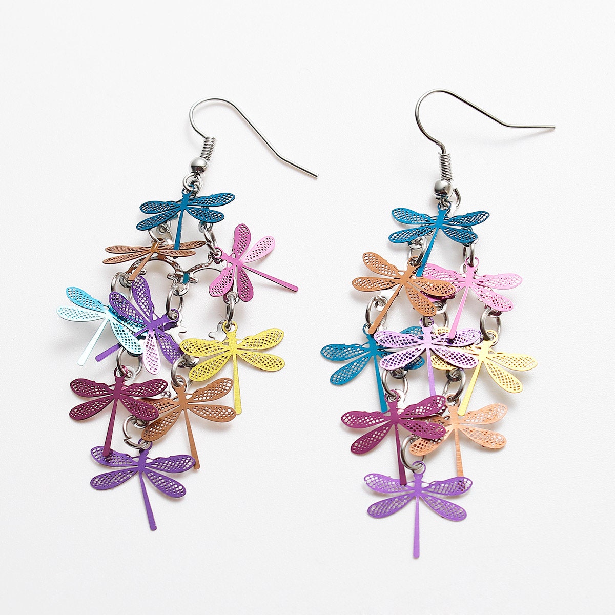 Dragonfly Earrings | Colorful Dragonfly Earrings | Jewelry Making Supplies | Dragonfly Dangles