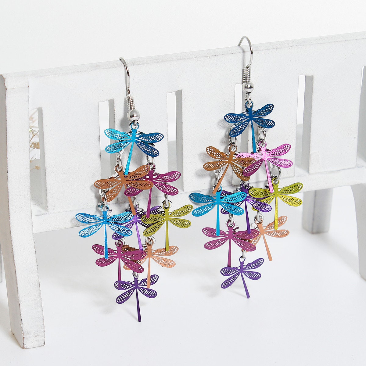 Dragonfly Earrings | Colorful Dragonfly Earrings | Jewelry Making Supplies | Dragonfly Dangles