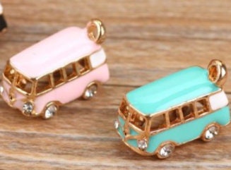 School Bus Charm | Hippy Bus Charm | Vintage Camper Bus Charm |  Funky Bus Charm