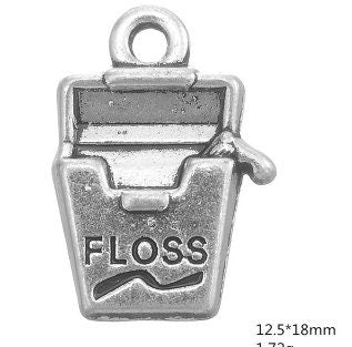 Dental Floss Charm | Dentist Charm | Hygienist Gift | Dentist Reward Gift | Gift for Braces