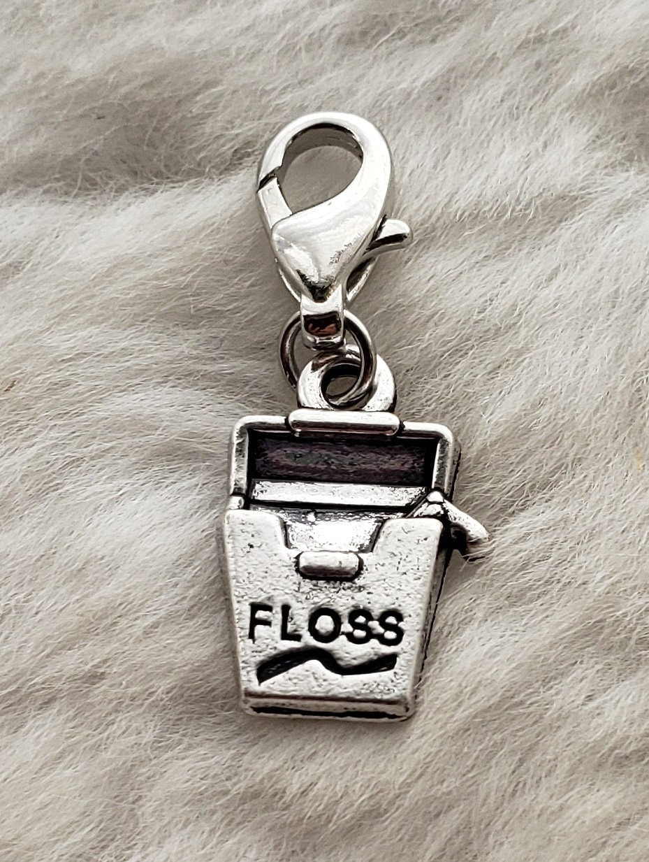 Dental Floss Charm | Dentist Charm | Hygienist Gift | Dentist Reward Gift | Gift for Braces