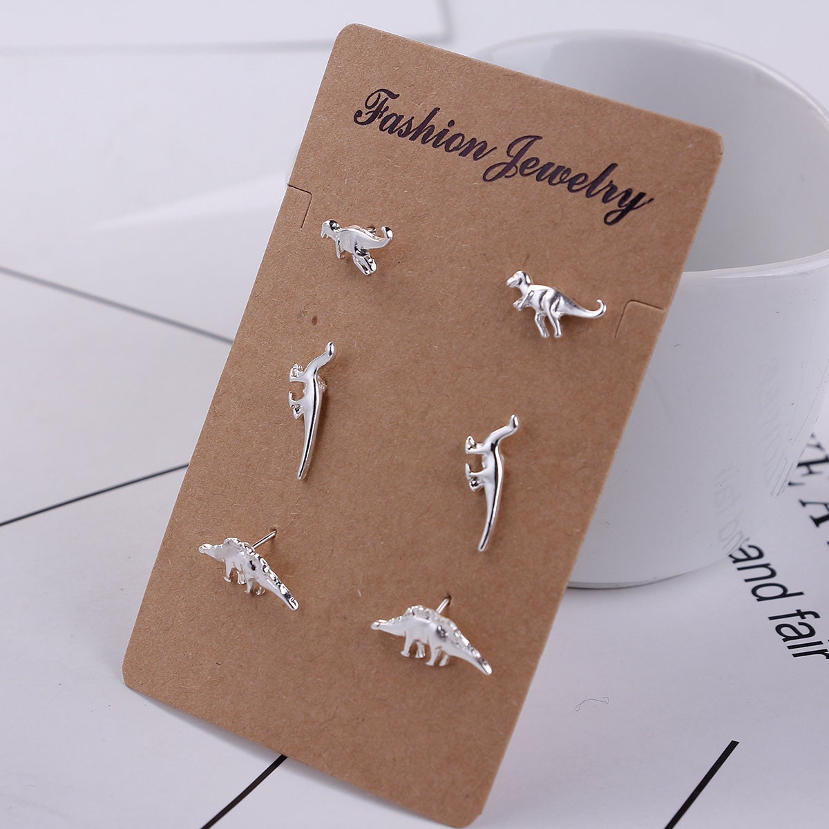 Jurassic Dinosaur Stud Earrings Set | Dinosaur Earrings | Velociraptor Earrings | T Rex Earrings | Paleontologist Gift | Dinosaur Lover Gift