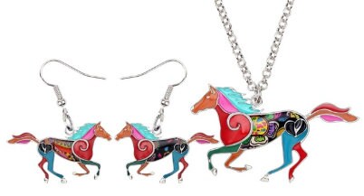 Galloping Horse Jewelry | Horse Pendant | FREE Chain | Horse Earrings | Horse Lover Gift