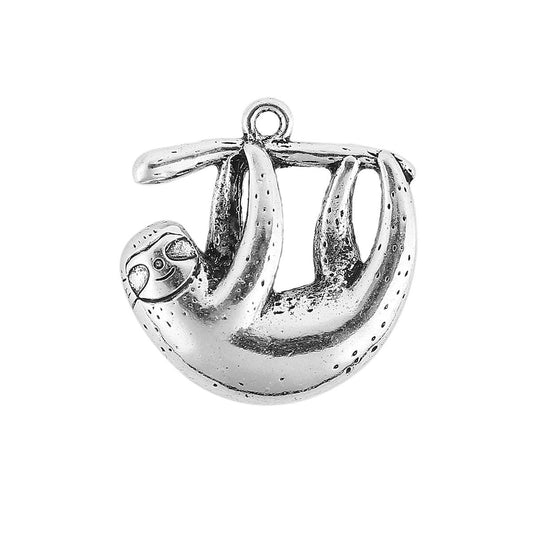 Sloth Charm | Sloth Jewelry | Sloth Pendant | Silver Sloth