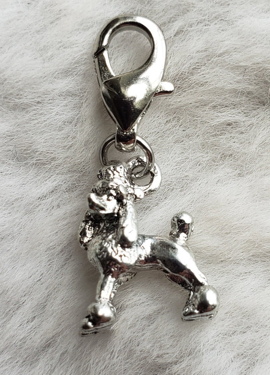 Poodle Charm | Poodle Pendant | Poodle Jewelry | Poodle Mom Gift | Sterling Silver Plated Pewter