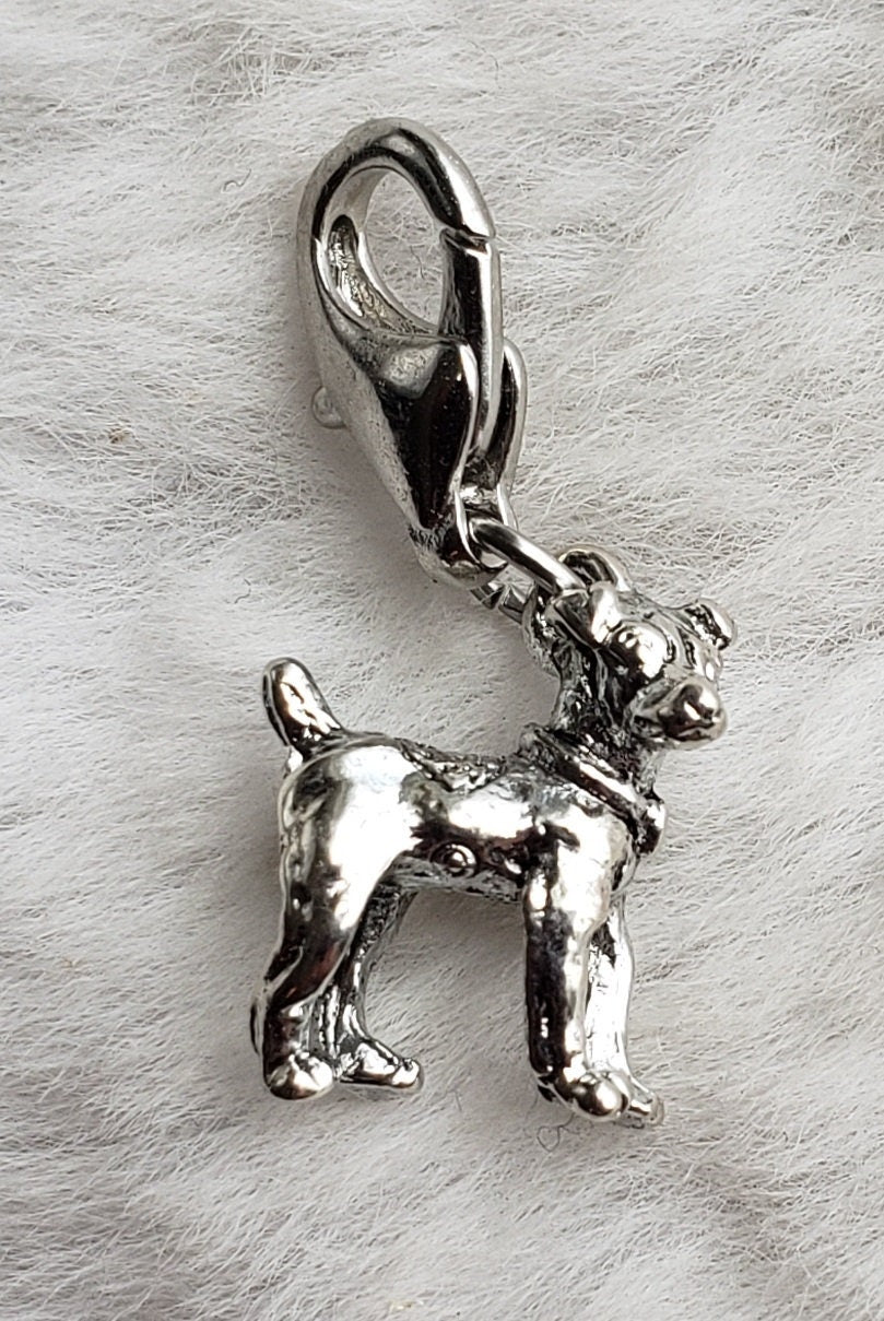 Jack Russell Charm | Jack Russell Pendant | Jack Russell Jewelry | Gift for Dog Mom | Sterling Silver Plated Pewter