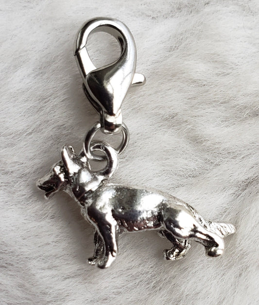 German Shepherd Charm | German Shepherd Jewelry | German Shepherd Mom Gift | Sterling Silver Plated Pewter