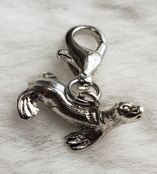 Seal Charm | Sea Lion Charm | Seal Jewelry | Sterling Silver Plated Pewter