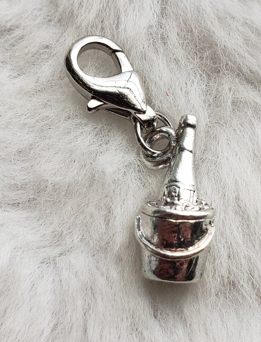 Wine Bottle Charm | Wine Charm | Champagne Charm | Wine Jewelry | Food Jewelry | Sterling Silver Plated Pewter