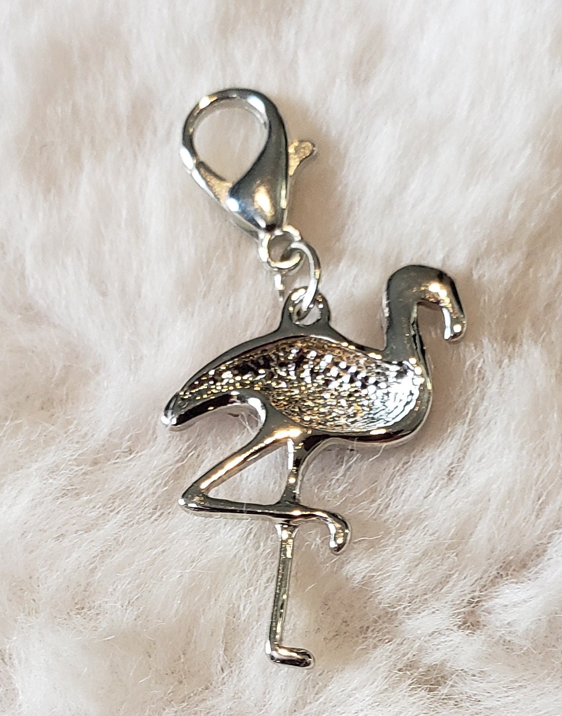 Pink Flamingo Pendant | Rhinestone Flamingo | Flamingo Gift | Tropical Bird Pendant | Key West Charm | Florida Charm