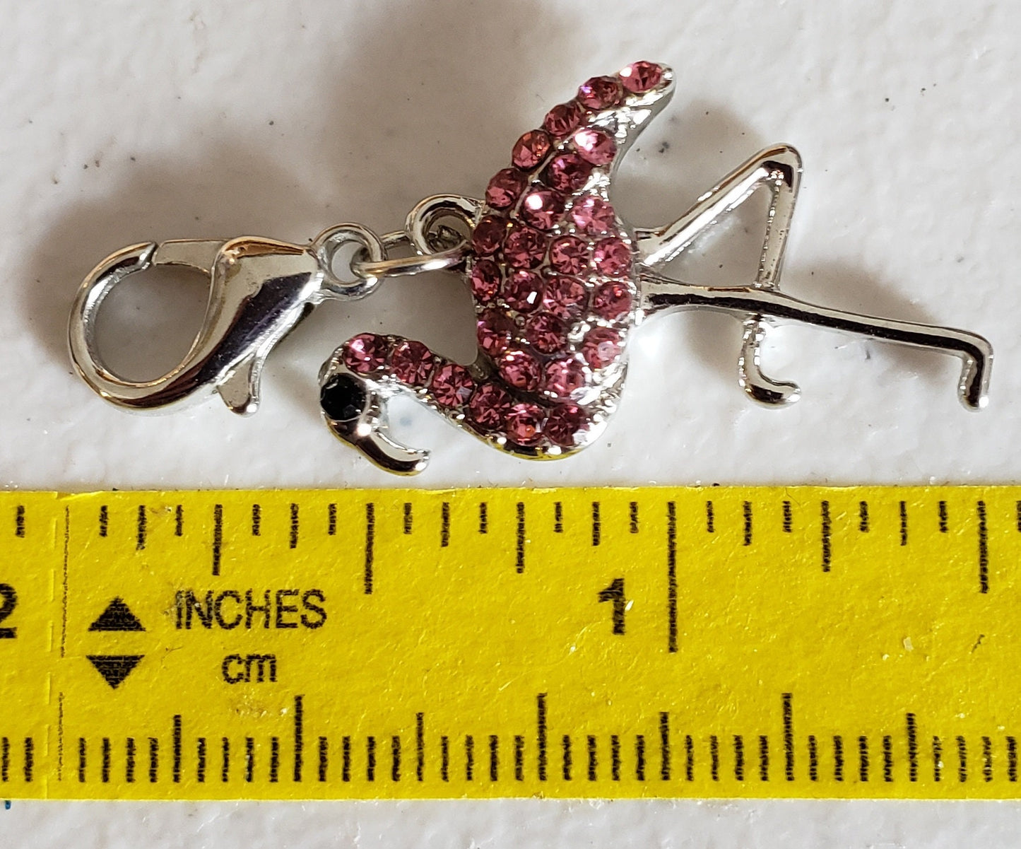 Pink Flamingo Pendant | Rhinestone Flamingo | Flamingo Gift | Tropical Bird Pendant | Key West Charm | Florida Charm