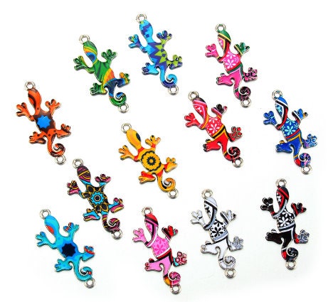 Colorful Connectors | Gecko Connectors | Jewelry Findings | Jewelry Supply | Bohemian jewelry | Pack of 10