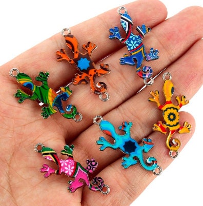 Colorful Connectors | Gecko Connectors | Jewelry Findings | Jewelry Supply | Bohemian jewelry | Pack of 10