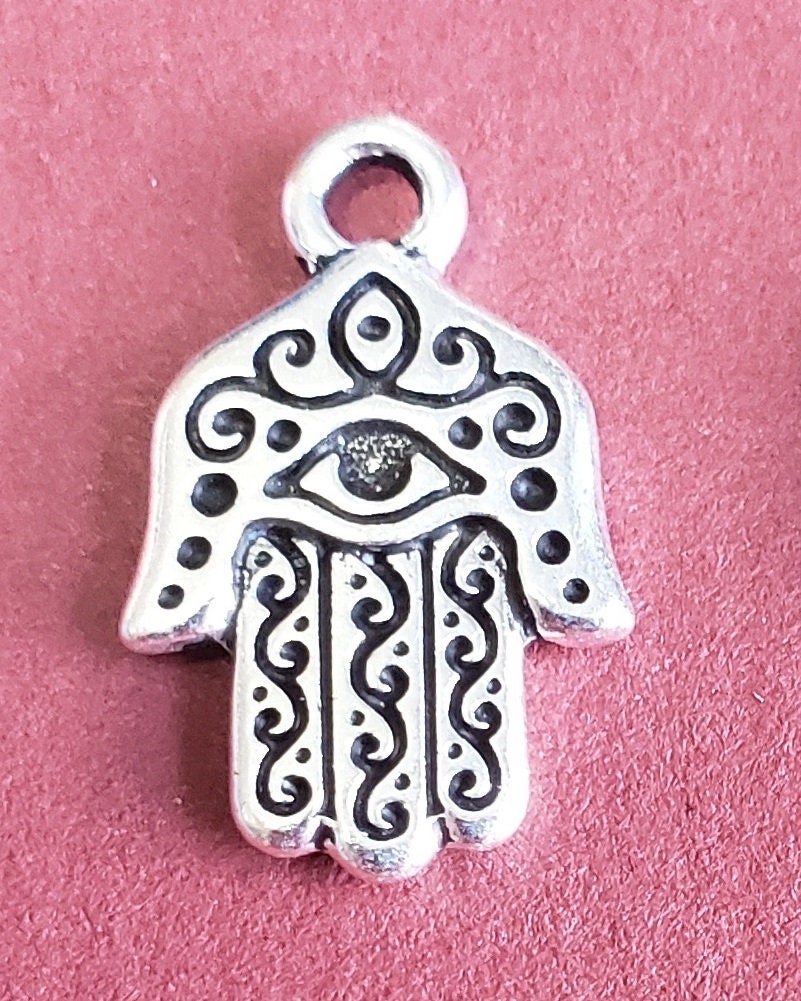 TierraCast Charm | Hamsa Charm | Hamsa Pendant | Hamsa Jewelry | Evil Eye Charm