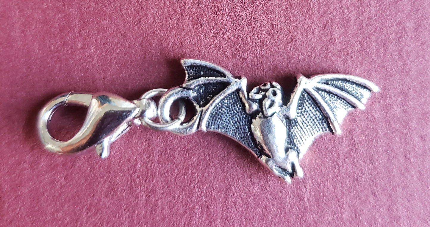 TierraCast Charm | Flying Bat Charm | Halloween Charm | Halloween Bat Charm