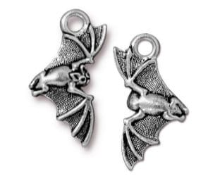 TierraCast Charm | Flying Bat Charm | Halloween Charm | Halloween Bat Charm