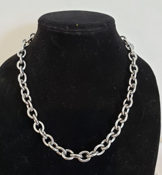 Silver Tone Chunky Chain Necklace | Jewelry-Making Necklace | Jewelry Supplies | Craft Making Supplies | DIY Jewelry | Gift for Crafter