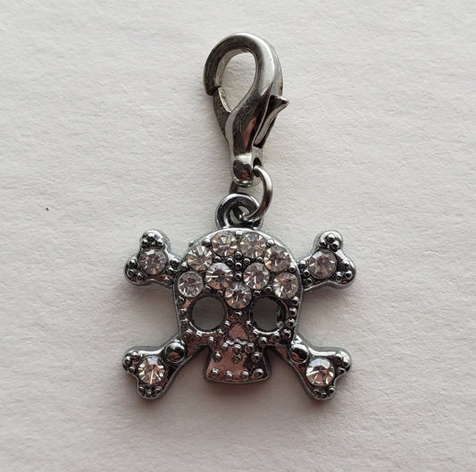 Skull & Crossbones Charm | Rhinestone Pirate Charm | Gift for Pirate | Gift for Sailor