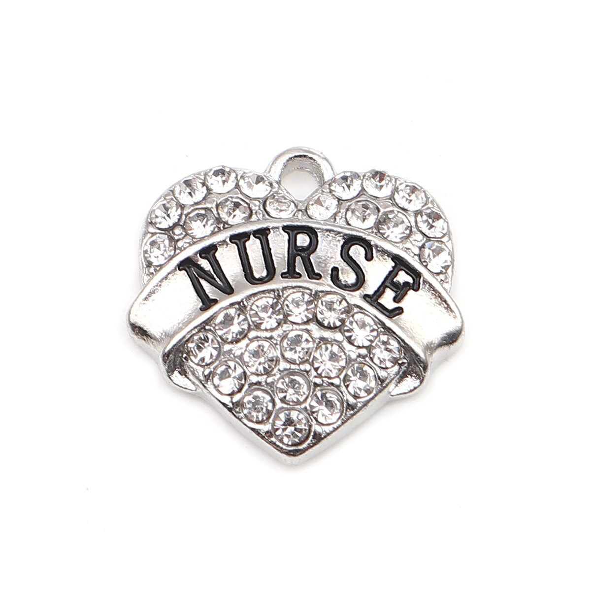 Nurse Rhinestone Heart Charm | Nurse Charm | Nurse Jewelry | Nurse Gift | Gift for Nurse