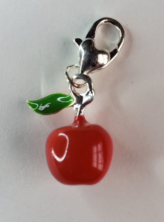 Apple Charm | Apple Jewelry | Gift for Teacher | Teacher Gift | Apple for Teacher | Clip On Charm | Charm for Bracelet | Fruit Jewelry