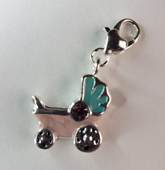 Baby Carriage Charm | Clip On Charm | Baby Stroller | Gift for Pregnant Friend | Gift for New Mom