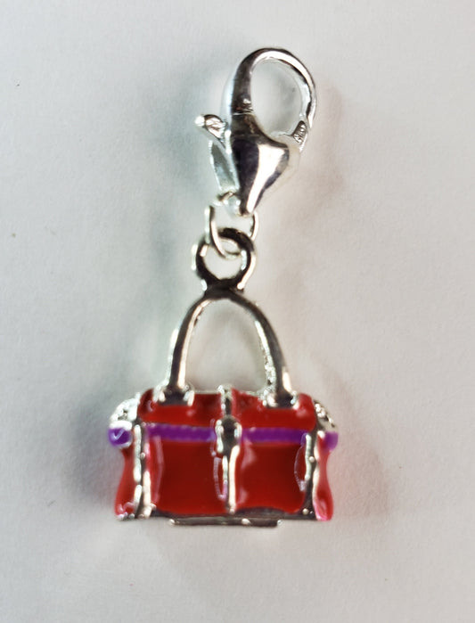 Red Purple Purse Charm | Purse Charm | Purse Jewelry | Fashion Accessory Charm | Clutch Purse Charm