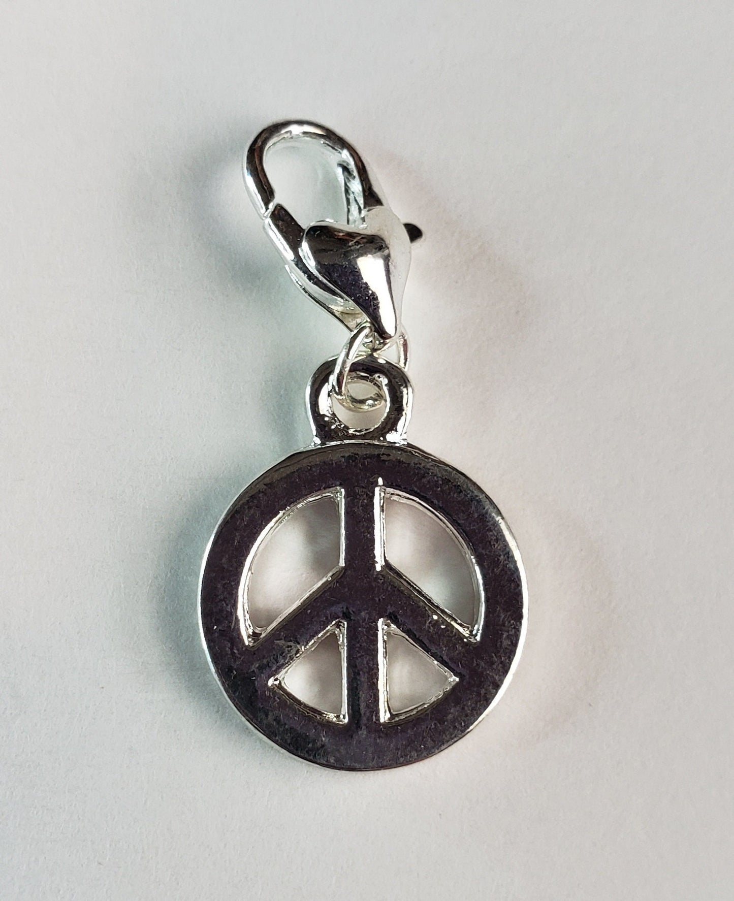 Petite Red Enamel Peace Charm - Clip-On - Ready to Wear