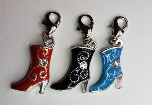 Cowgirl Boot Charm | Cowgirl Charm | Western Charm | Shoe Charm | Red Boot | Black Boot | Blue Boot | Western Jewelry