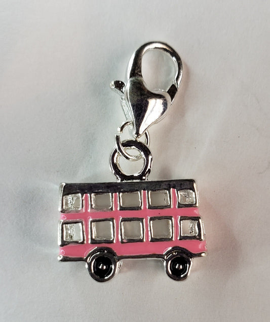 PINK Double Decker Bus Charm | British Bus Charm | London Travel Charm | England Souvenir