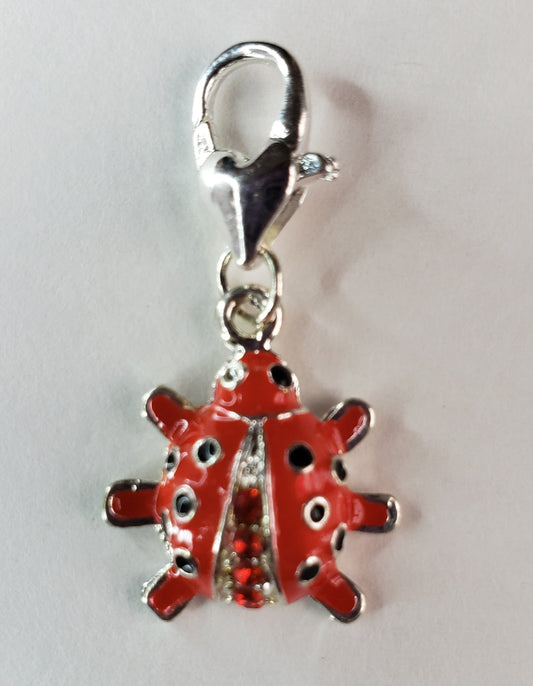 Petite Rhinestone Lady Bug Charm | Lady Bug Bling | Lady Bug Pendant | Lady Bug Lover Gift