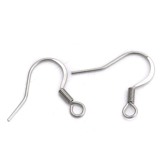 Stainless Steel Earring Wires | Pack of 20 Pieces (10 pairs) | BULK Earring Findings | Wholesale Earring Findings | 316 Stainless Steel