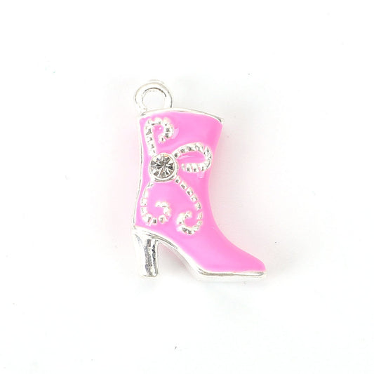 Pink Cowgirl Boot Charm | Cowgirl Charm | Western Charm | Shoe Charm | Pink Boot | Western Jewelry