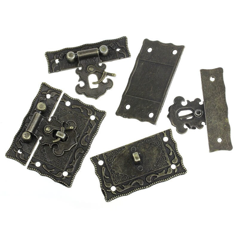 Cabinet Box Lock Catch | Box Hardware | Box Clasp | Jewelry Box Hardware | FOUR SETS