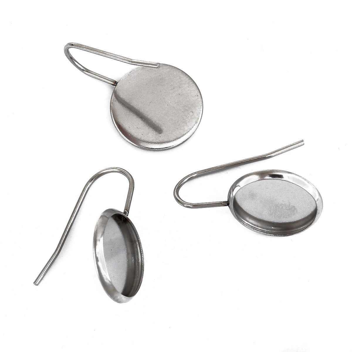 Stainless Steel Earrings | Cabochon Setting Earrings | Fits 12mm Cabochon | Earring Findings Pack of 10