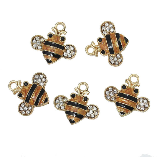 Bumble Bee Charm | Bumble Bee Pendant | Bumble Bee Jewelry | Honey Bee Charm | Honey Bee Jewelry | Pack of 10 Charms