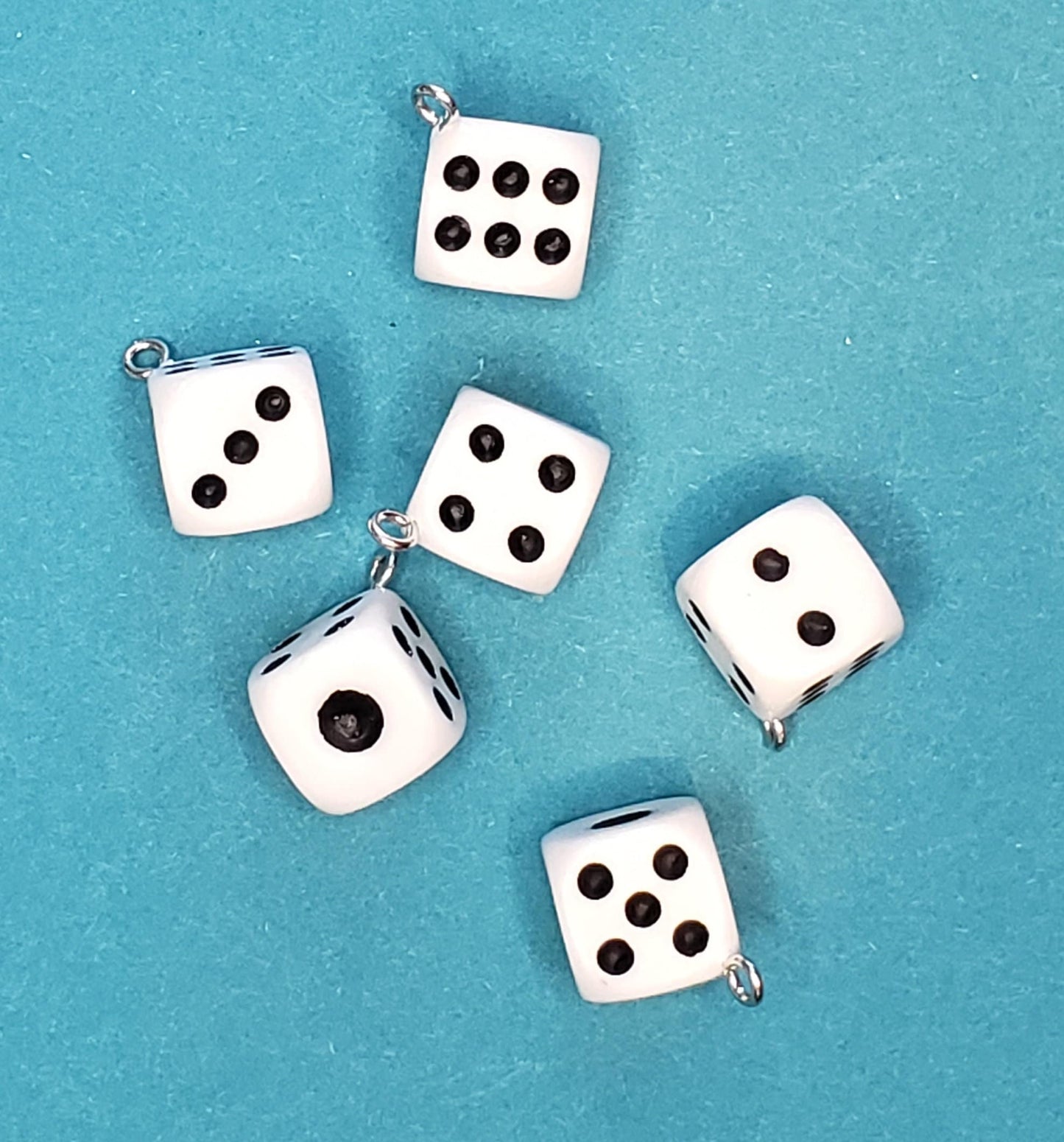 Dice Charm | Dice Pendant | Dice Jewelry | Gift for Bunko | Gift for Friend | Gambling Jewelry | Pack of 10 of One Color