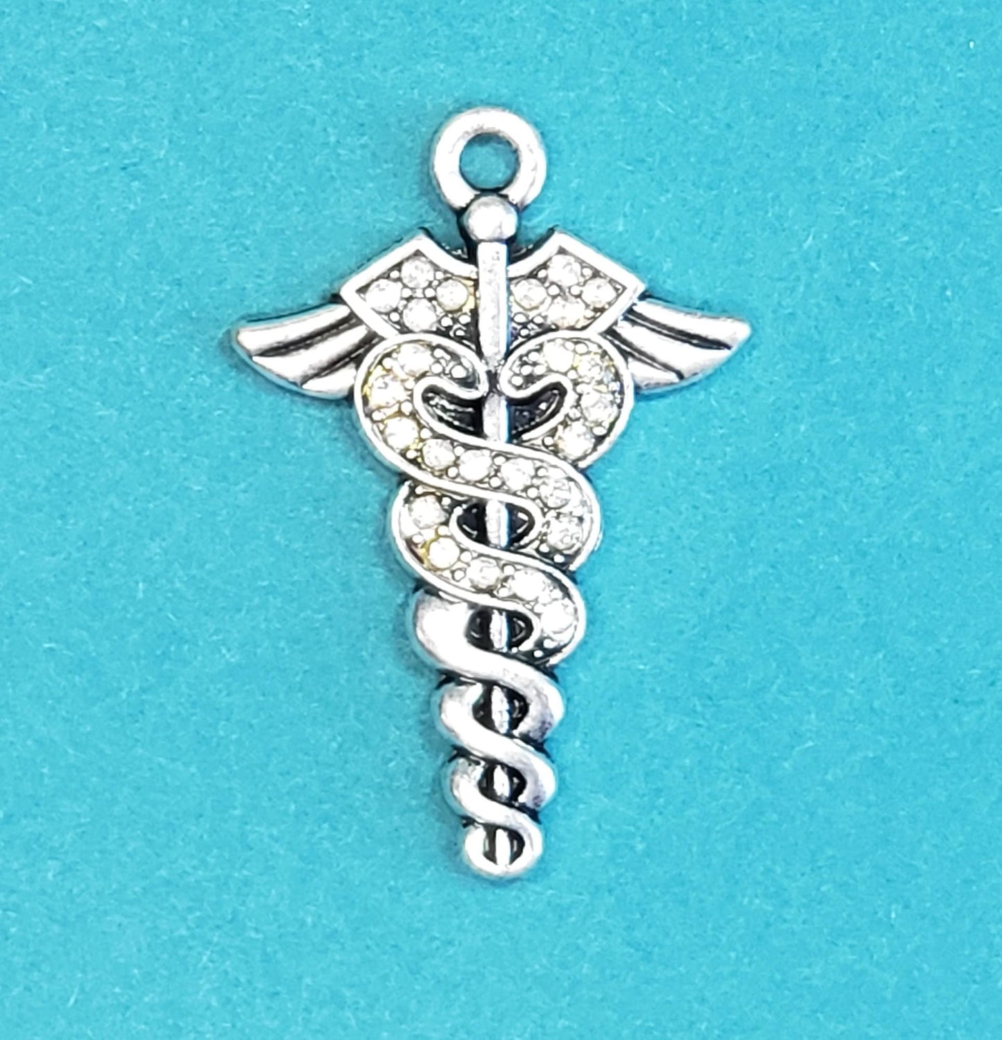 Caduceus Pendant | Caduceus Charm | Caduceus Jewelry | Gift for Nurse | Gift for Doctor | Gift for Medical Professional