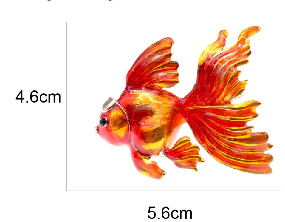 Goldfish Brooch | Fish Brooch | Goldfish Jewelry | Pisces Jewelry | Gift for Goldfish Collector | Goldfish Gift | Goldfish Pin