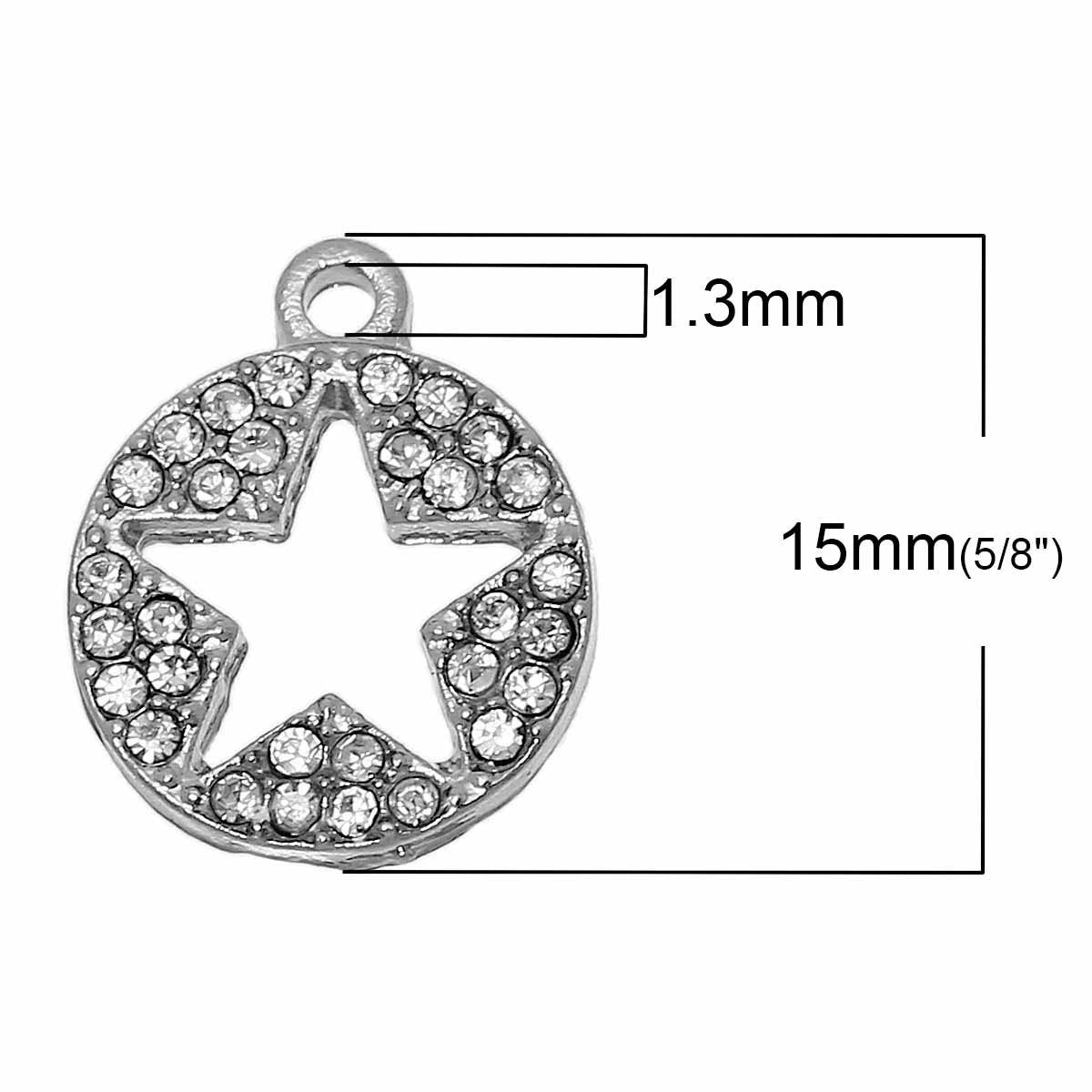 Cut out Star Charm | Shining Star Charm | Rhinestone Star Charm | Success Charm | Success Gift | Congratulations Gift