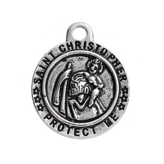 Saint Christopher Charm | Travel Charm | Travel Jewelry | Religious Charm | Patron Saint of Travelers