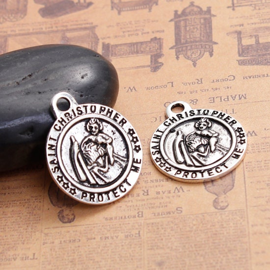 Saint Christopher Charm | Travel Charm | Travel Jewelry | Religious Charm | Patron Saint of Travelers