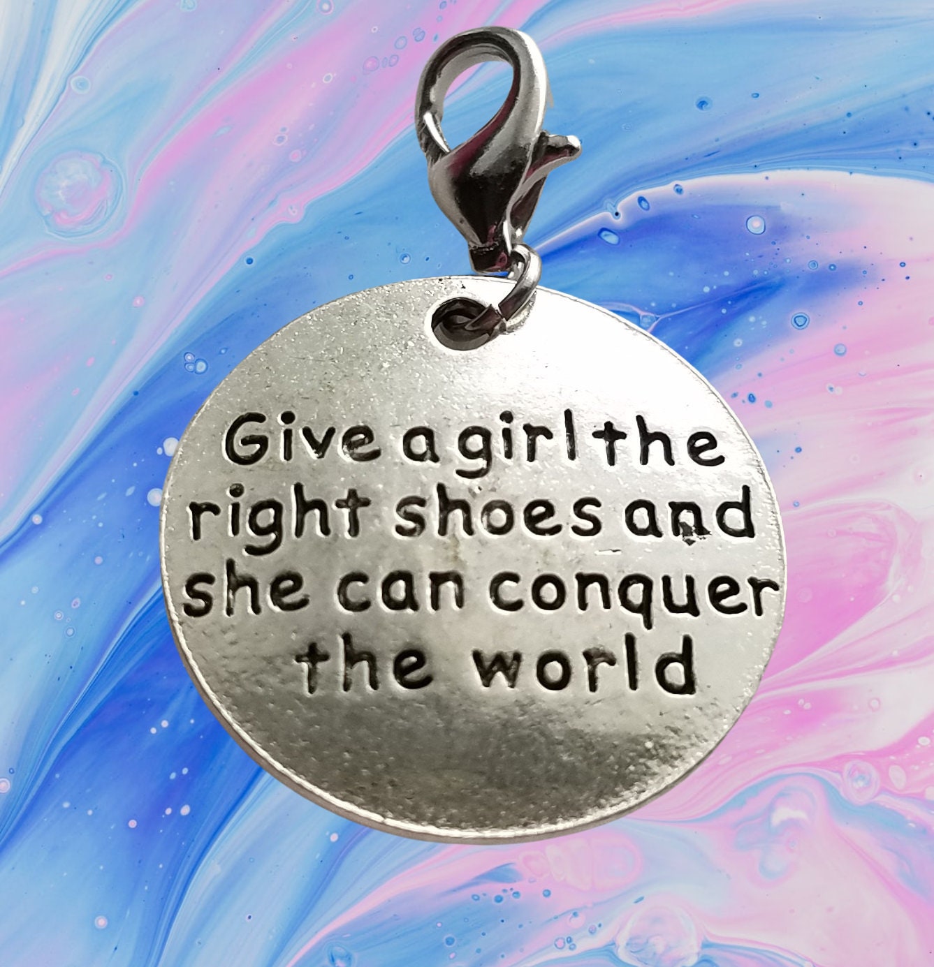 Give a Girl the Right Shoes Charm | Shoe Jewelry | Gift for Shoe Lover | Shoe Lover Gift