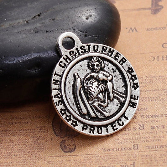 Saint Christopher Charm | Travel Charm | Travel Jewelry | Religious Charm | Patron Saint of Travelers