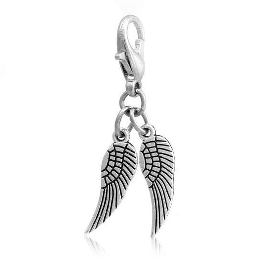 Silver Wings Charm | Wing Pendant | Angel Wing Charm | Gift for Sister | Gift for Mother | Gift for Best Friend | Pack of FIVE (5) Charms