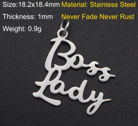 Boss Lady Charm | Boss Lady Pendant | Boss Lady Jewelry | Gift for Boss | Gift for Best Friend | Jewelry Supply | Gift for Crafter