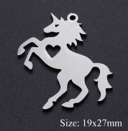 Stainless Steel Jewelry | Unicorn Charm | Fantasy Charm | Unicorn Jewelry | Gift for Little Girl | Gift for Unicorn